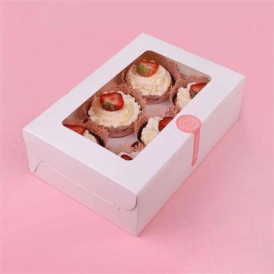 Nadające się do recyklingu CupCake na wynos Niestandardowe pudełka do pakowania żywności Spot UV