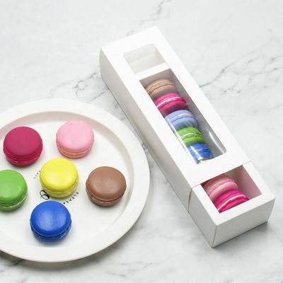 Niestandardowe pudełka do pakowania żywności oEM Macaron z przezroczystym okienkiem